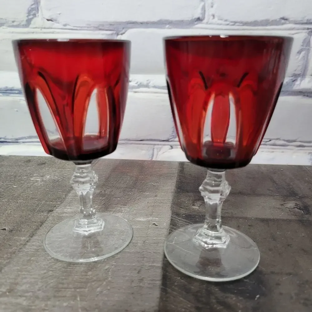 Vintage Cristal D'Arques Durand Red Wine Glasses